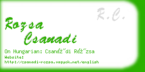 rozsa csanadi business card